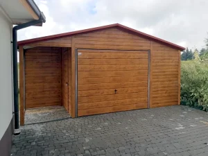 Garage singolo effetto legno con nicchia