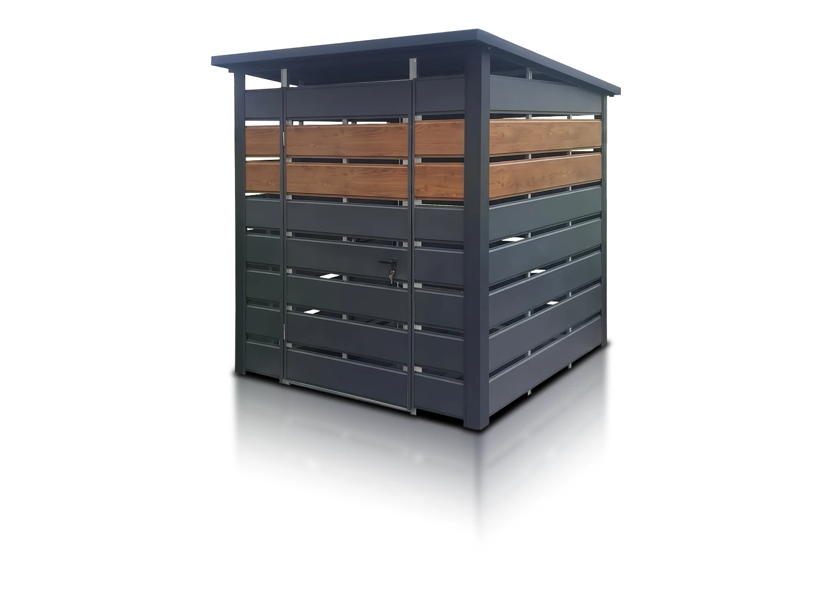 Box per cassonetti color grafite con pannelli traforati