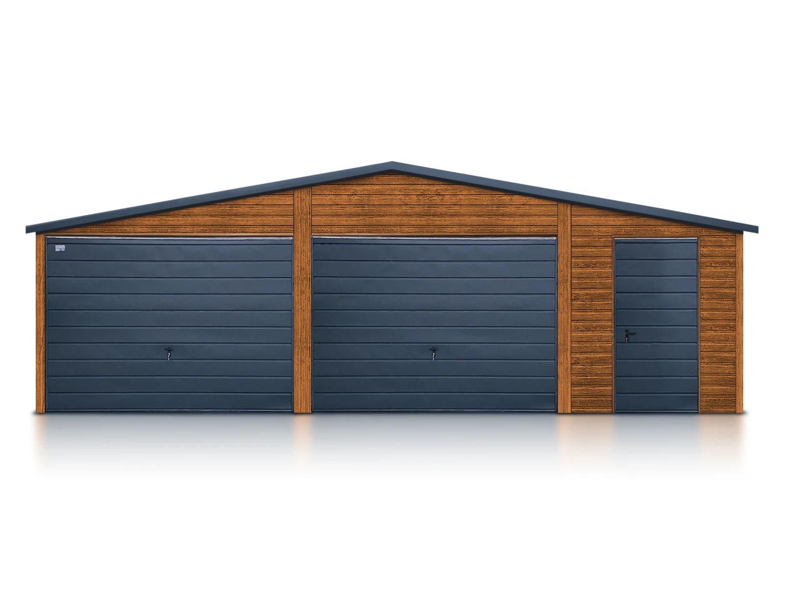 Garage con ripostiglio effetto legno