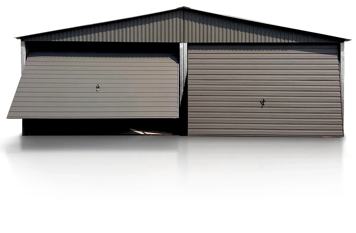 Garage in lamiera zincata LIDERSTAL a due posti auto 6×5 m