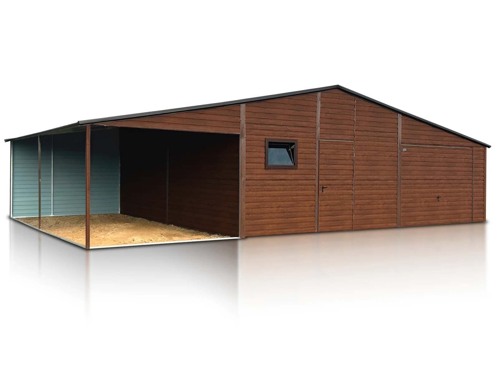 Garage in lamiera effetto legno LIDERSTAL resistente agli agenti atmosferici