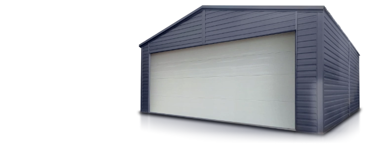 Garage in lamiera con portoni sezionali