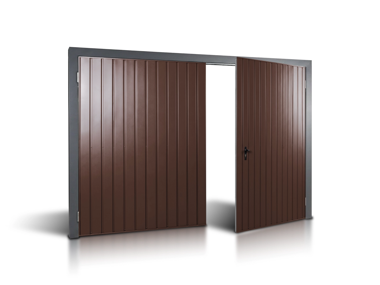 Porta da garage a due ante marrone scuro